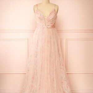 Majah Blush Maxi Floral Tulle Dress - L